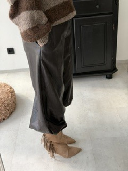 Hose - Kunstleder Dunkelbraun