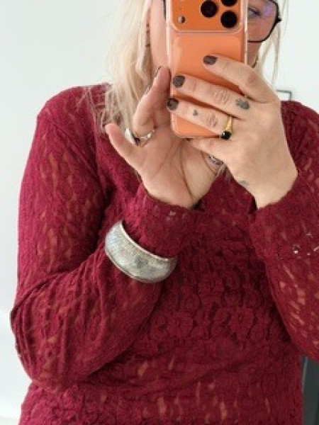 Longsleeve Spitze - Burgundy
