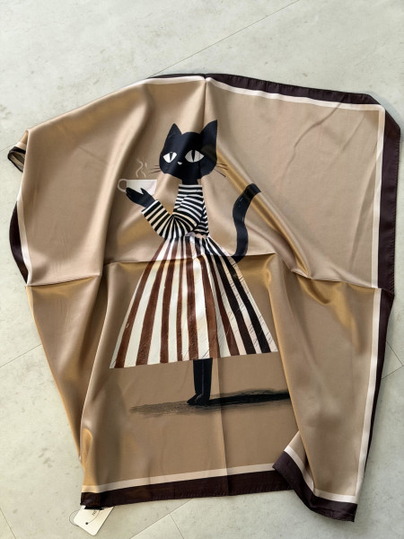 Halstuch - Katze Braun